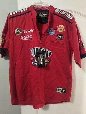 Chase Authentics Red Racing Polo with Sponsor Patches.